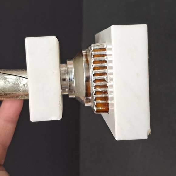 Mid-Century aeronautic trophy on a Carrera marble base with metal aircraft - Picture 9 of 11